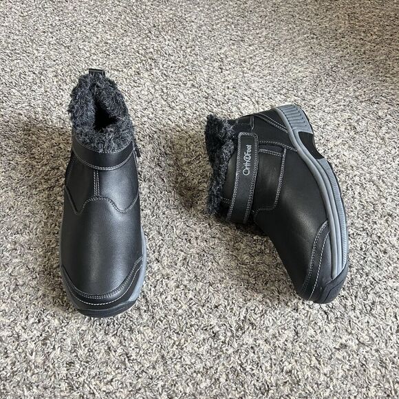 Orthofeet Women Orthopedic Leather Siena Ankle Boots Size 11.5 D Wide Black New - Picture 1 of 9